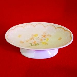 Ames Vintage Porcelain Pedcelain Soap Dish Floral